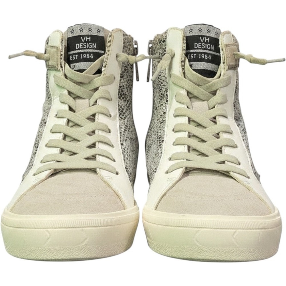 Vintage Havana VH Design Snakeskin Metallic High Top Sneakers Silver Gray Sz 9